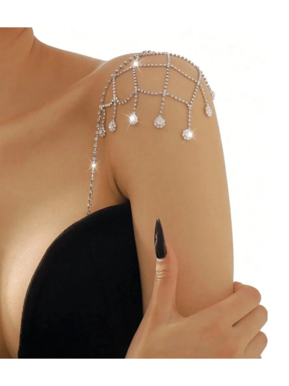 Luxurious Rhinestone Shoulder Chain – Elegant Crystal Body Jewelry for Women